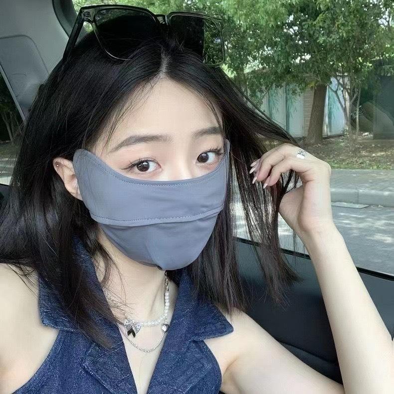 Khẩu trang chống nắng chống tia UV chất lụa băng mềm mịn mát thông thoáng 7