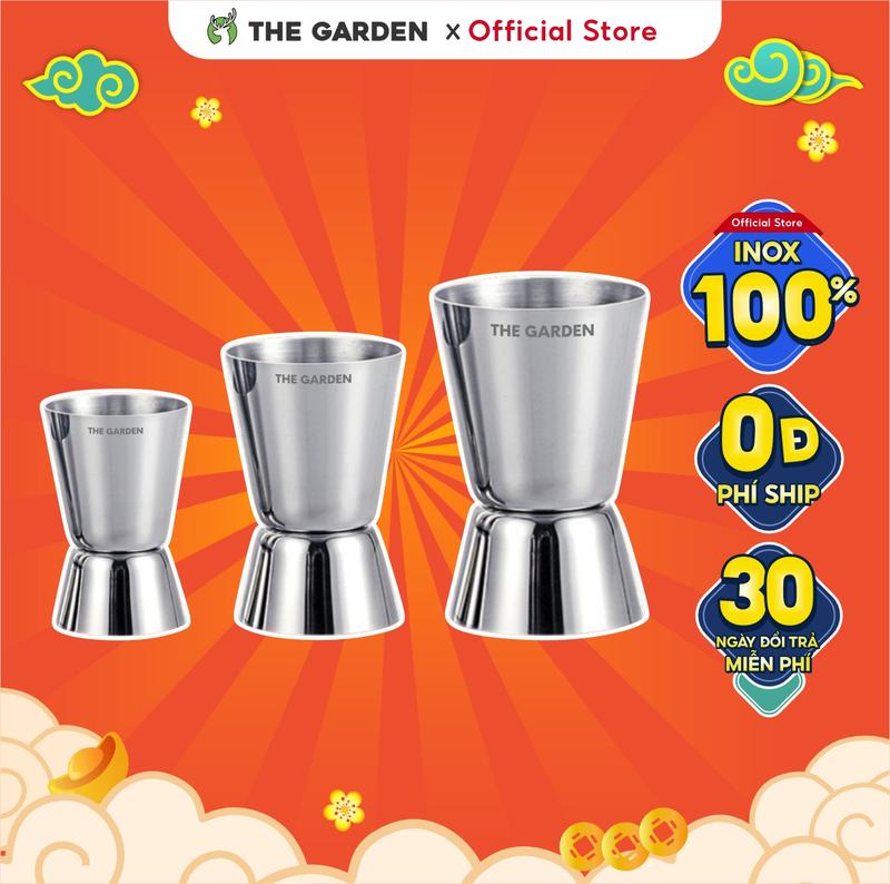 Ly đong jigger định lượng pha chế 2 đầu inox 100% các size - THE GARDEN
