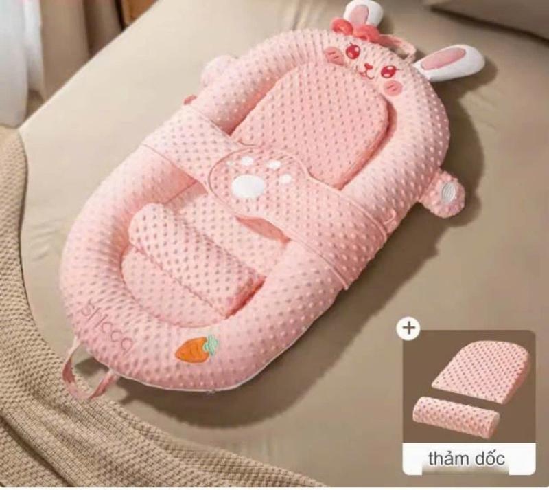 Nôi nệm cho bé sơ sinh, đệm ngủ cho bé sơ sinh êm ái gồm cả bộ trống trào từ 0 đến 24 tháng