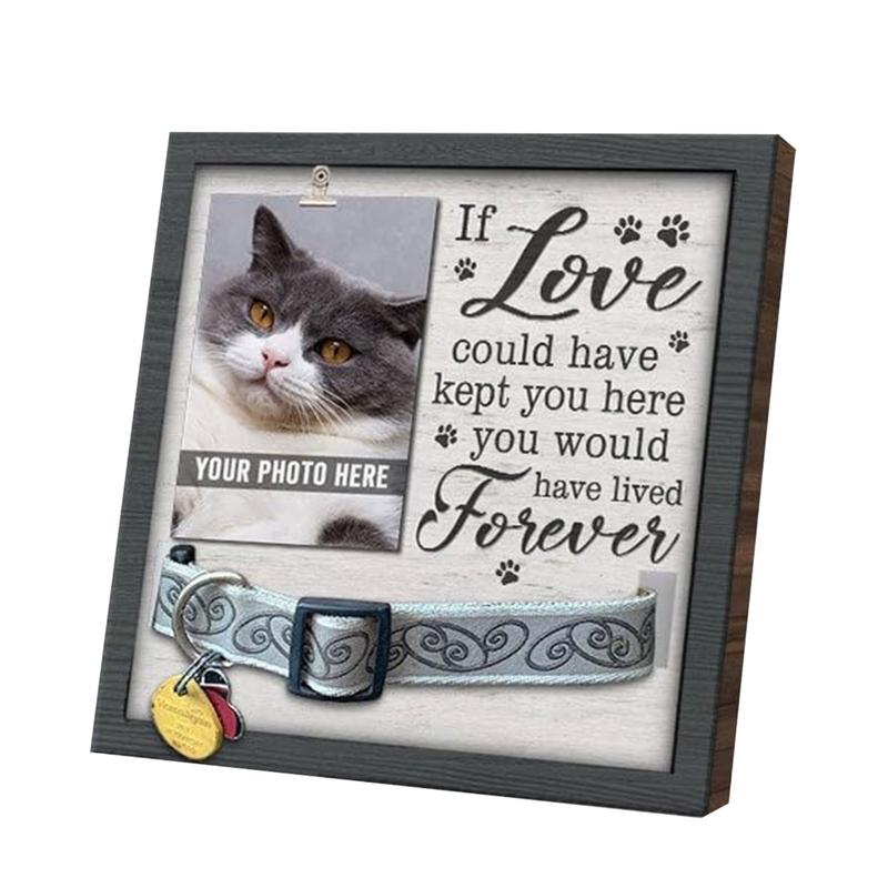 Product Introduction of Loving Message Photo Frame Pet Memorial Pictures Frame with Collar Clip for Dog Cats Lover Desktops Pictures Stand 38