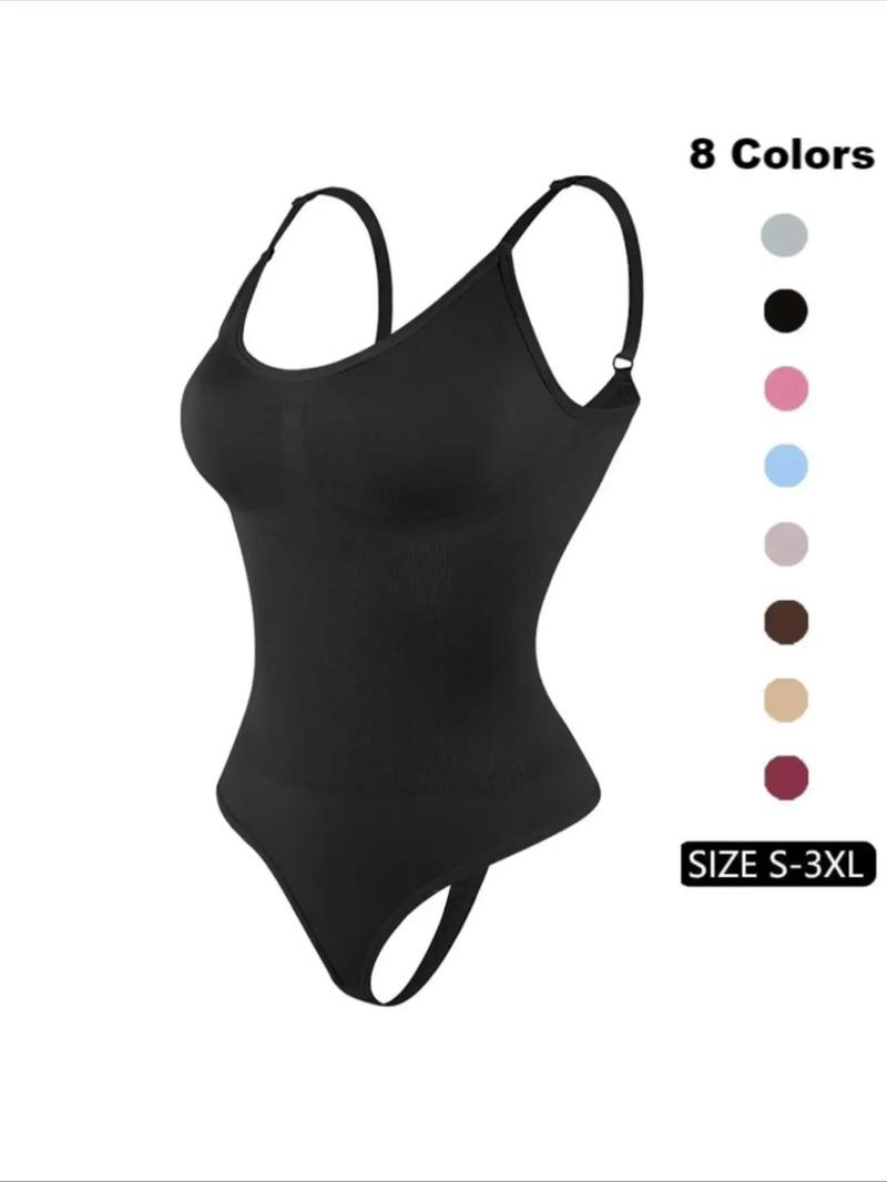 Product Introduction of Women's Solid Adjustable Strap Backless Shapewear Bodysuit, Bodysuit for Women, Casual Comfy Seamless Tummy Control Butt Lifting Bodysuit for Daily Wear, Ladies Workwear Shapewear for All Seasons 1