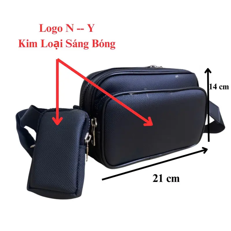 SIZE NHỎ - Túi Đeo Chéo Logo M L P Thời Trang Nam Nữ Chống Thấm Size Dài 21 x 14 x 7cm - WIN BAG SAI GON 0