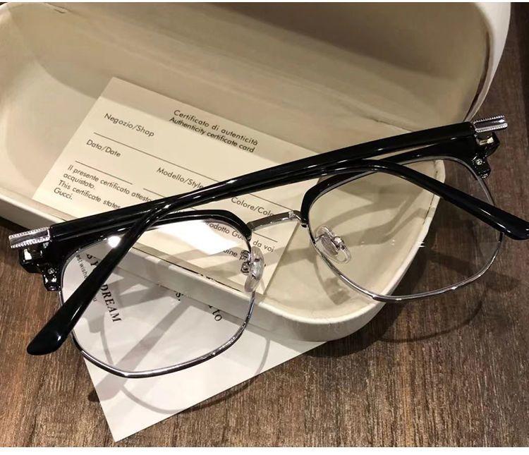 Product Introduction of 2024 Pu Shuai Artistic Retro Semi-Rimless Glasses Men's Myopia Can Be Equipped with Degrees Anti-Blue Light Glasses Female Sven Tech Men's Fashion 4