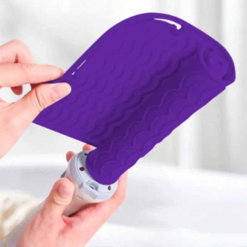 Portable Heatless Hair Straightening Iron Mat, Silicone Heat Resistant Hair Straightener Pad, Hair Styling Tool Accessories for Home & Travel 8