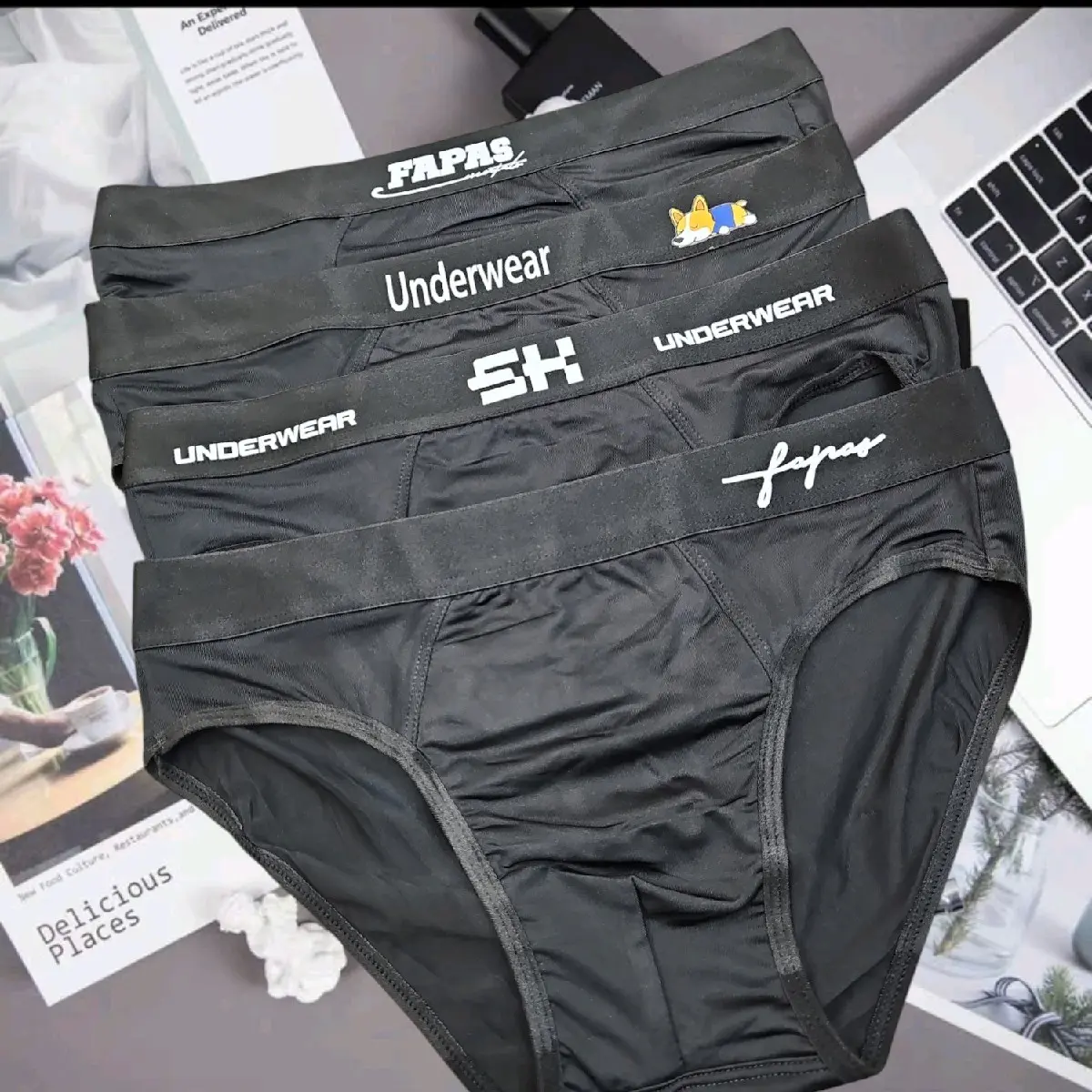 Combo 4 Quần sịp nam tam giác thun lạnh kháng khuẩn - Boxer