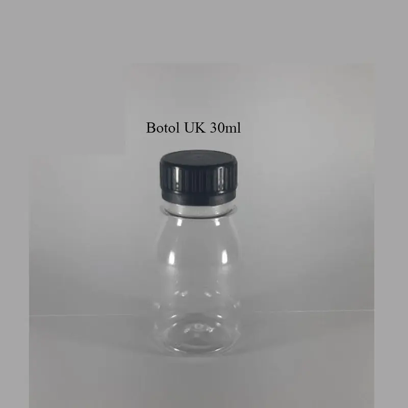 Botol Kosong Air Zam-Zam Bahan Plastik Bulat Ukuran 30ml/60ml/80ml/100ml 1Pack Isi 25 Pcs Free Packing Bubble Wrap 0