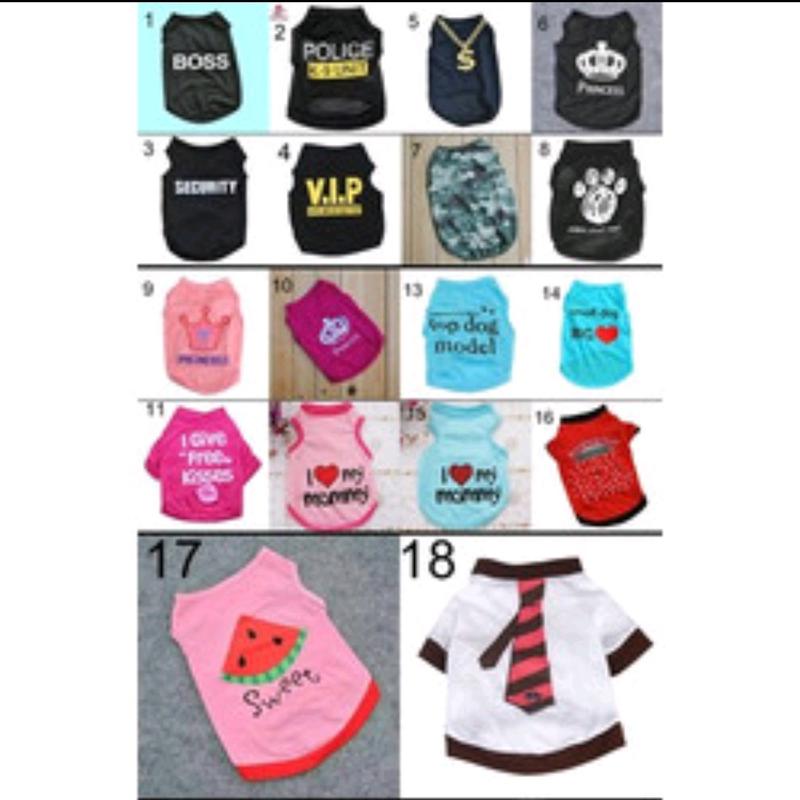 Sthirt kucing/dogi kaos hewan Katun 0