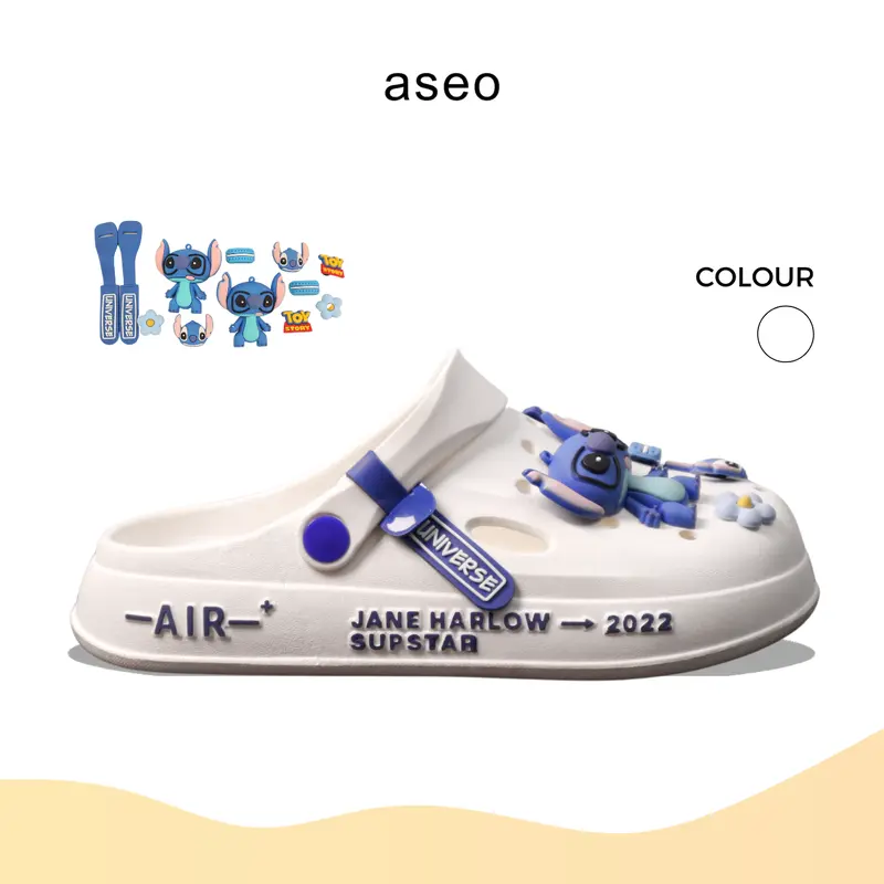 Aseo Sandal Pria Wanita Couple Dewasa Lebaran 2025 Biru Lucu Clog Kodok Karet Baim Anti Slip Korean Style Sandal Cowok Dewasa Terbaru Kekinian H178 Sendal 0