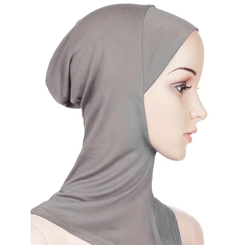 Product Introduction of High Elastic Solid Color Muslim Full Cover Hijab Cap Islamic Underscarf Neck Head Bonnet Hat 5