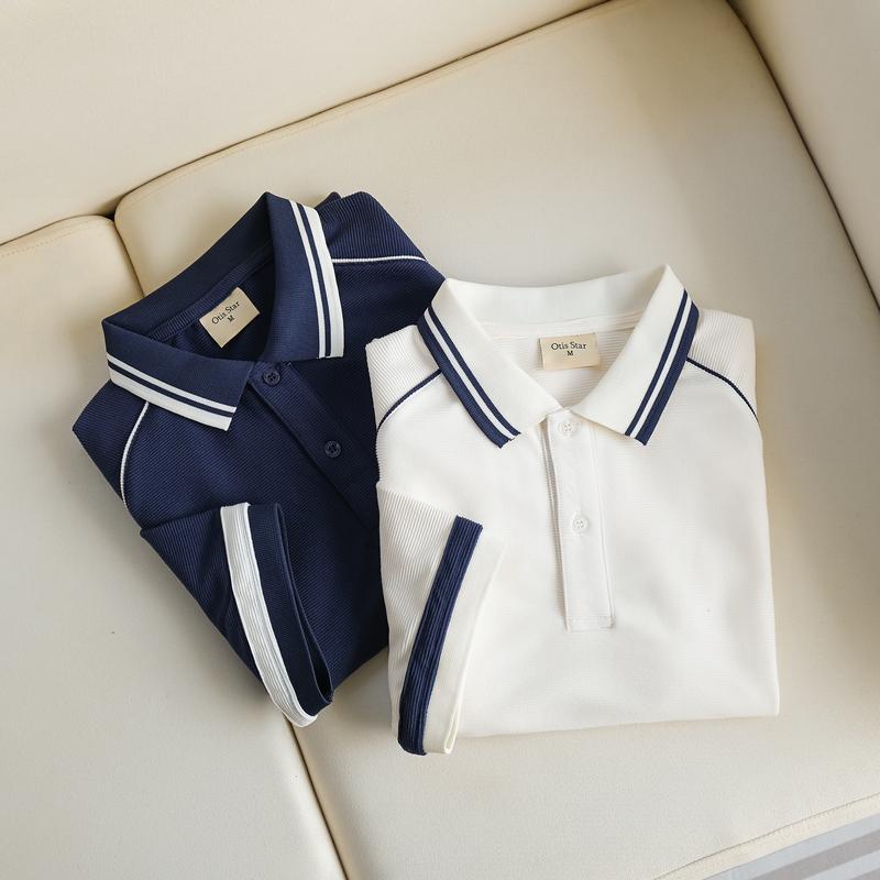 Áo Polo Raglan chất gân tăm Otis Star phối đường viền sang trọng 250gsm
