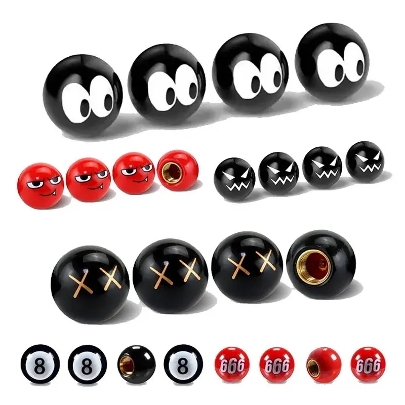 4 PCS/Set Universal Wheels Tires Valves Decorative Round Ball Car Van Rustproof Dust Air Leakproof Car Bike Motorcycle Caps Parts