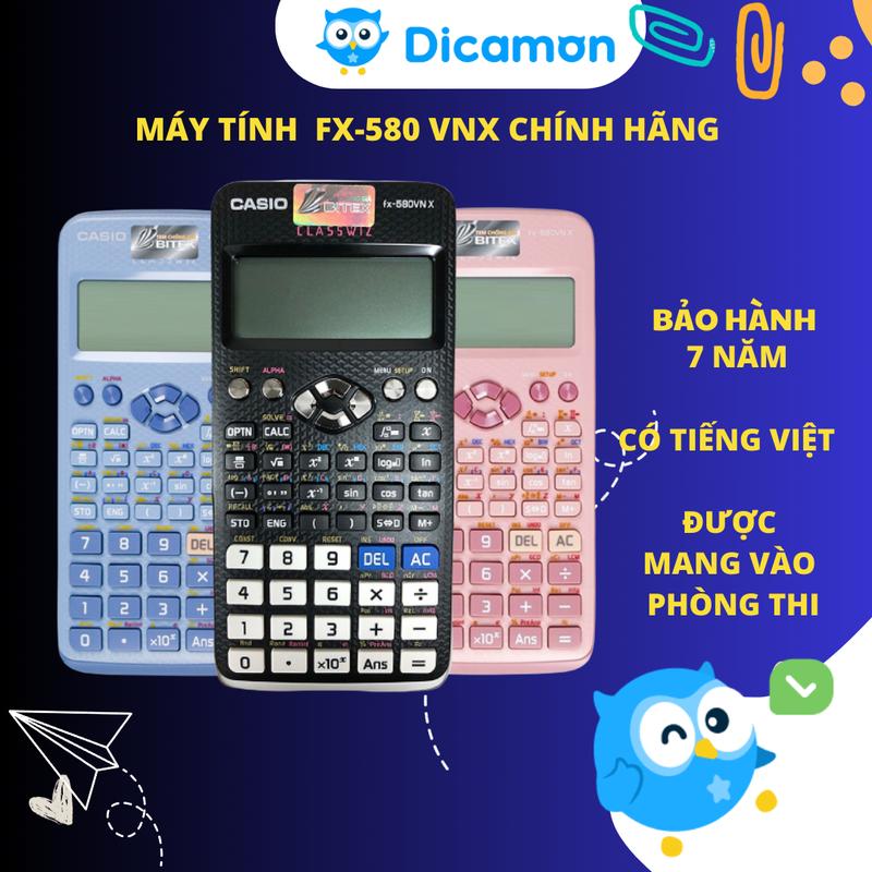 Máy tính bỏ túi Casio Fx580-vnx-521 chức năng bảo hành 7 năm