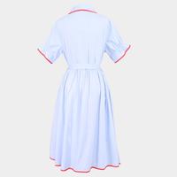 Gambar Blanka Ladies - Dress Wanita Long Contrast Lining - Biru, L dari Blanka Apparel Kota Administrasi Jakarta Utara 3 Tokopedia