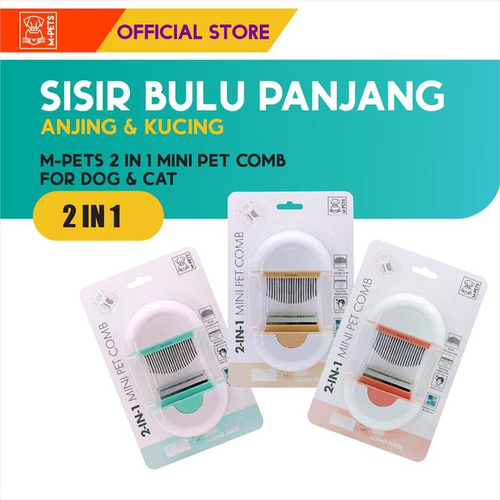 Gambar M-Pets 2 In 1 Mini Pet Comb -  Long Hair / Sisir Bulu Anjing Kucing - Sisir Bulu Anjing Kucing dari M-Pets Volk Pets Indonesia Kota Tangerang Tokopedia