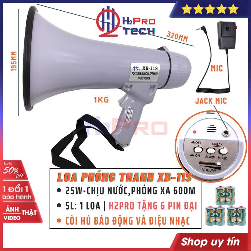 Loa Phóng Thanh Cầm Tay– Công Suất Từ 25W Đến 60W – Âm Thanh Vượt Trội, Dùng Ngoài Trời Chuyên Nghiệp -H2Pro Tech