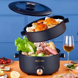 COD Panci Listrik Multifungsi | 1.2L Panci Serbaguna Anti Lengket Dengan Kukusan 3 Mode Panas | Fry Pan Kukus Deep Fryer Steamer