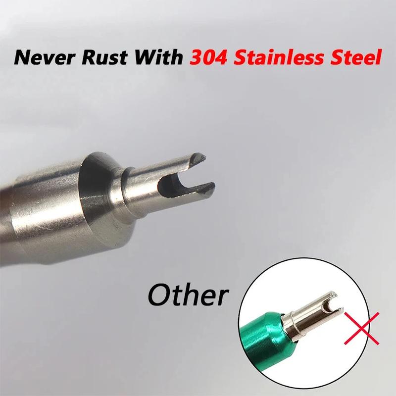 Product Introduction of Tuốc Nơ Vít Phục Hồi Lốp Xe, Chất Liệu Thép Không Gỉ, Dành Cho Lốp Xe Ô Tô Và Xe Máy, Dụng Cụ Tháo Lõi Van, Có Móc Chìa Khóa 2