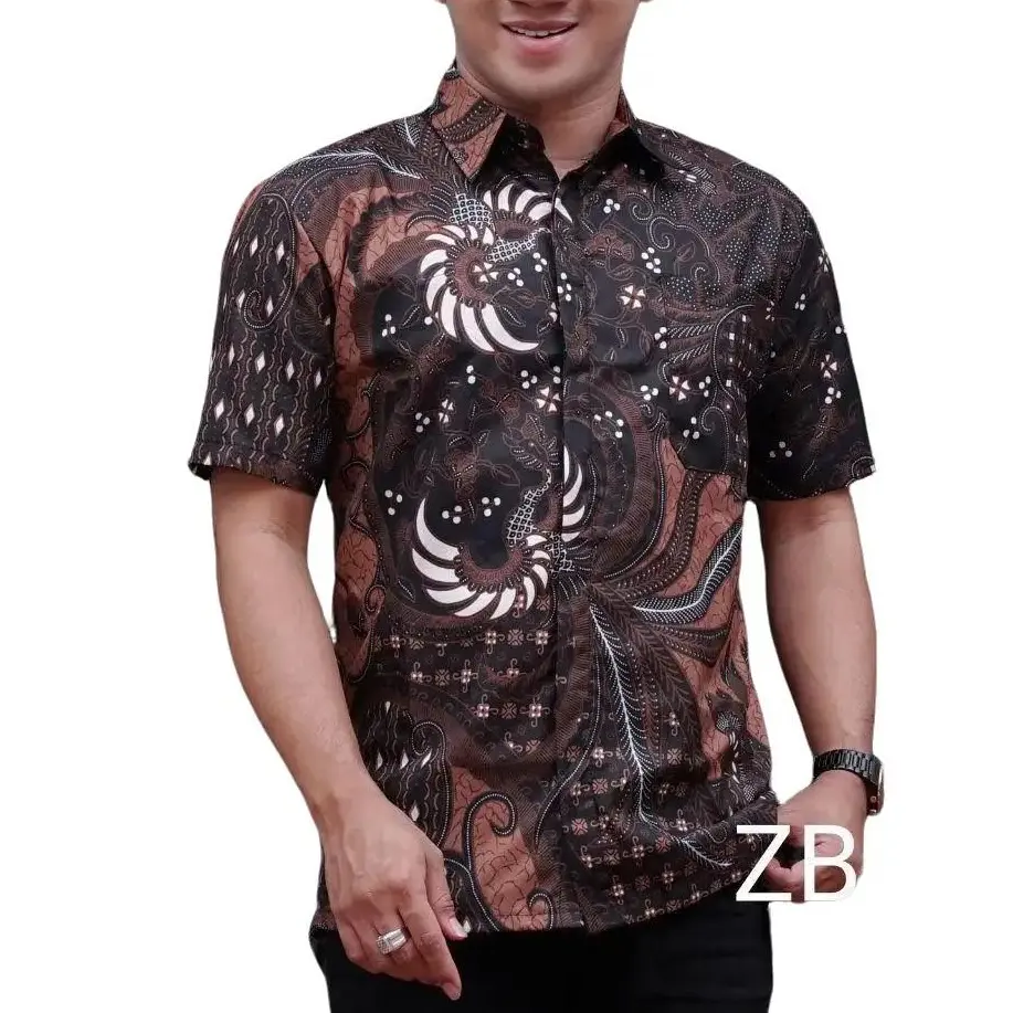 Kemeja batik pria lengan pendek M L XL XXL seragam 01