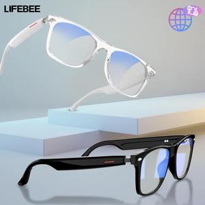 LIFE BEEスマートグラス、1カウントワイヤレス翻訳グラス、HDサウンドクオリティスマートワイヤレス翻訳グラス、ロングスタンバイ、クラシックファッショングラス