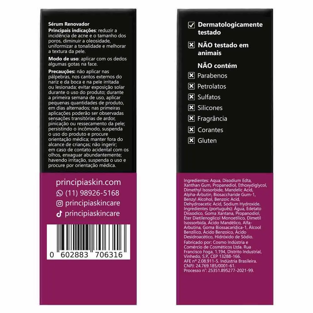 Imagem 4 de Sérum Facial 10% Ácido Mandélico + Alfa-arbutin Principia Skincare AM-10 com 30ml Oleosidase Acne