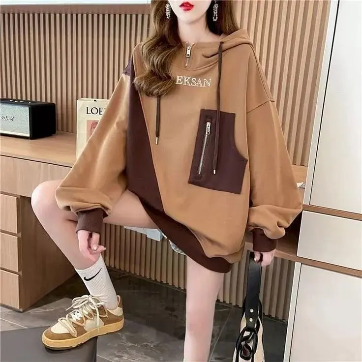 Oishi Aeksan Hoodie Sweater Wanita Korean Style - Sweater Hoodie Wanita Oversize kekinian 4