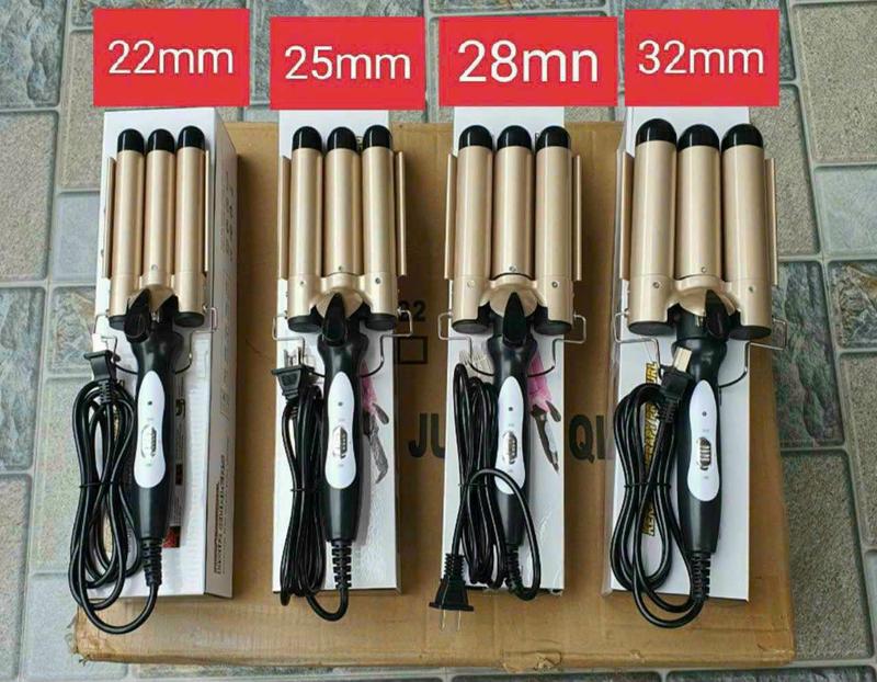Máy uốn tóc xoăn sóng 3 trục dập sóng nước, máy uống làm tóc đẹp chuẩn salon size 22mm, 25mm; 28 mm; 32 mm