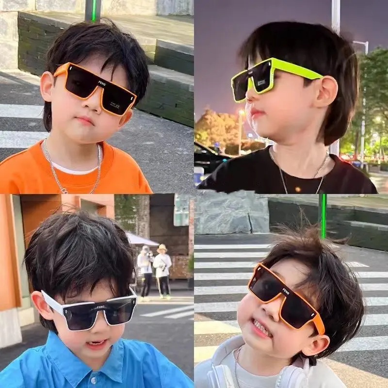 Kính Râm Trẻ Em, Hợp Xu hướng, Dành Cho Bé Trai Và Bé Gái, Kính Râm Mùa Hè, Thời Trang, Thời Trang Đường Phố, Thiết Kế Một Mảnh, Kính Lớn, Bảo Vệ UV HD Cho Bé