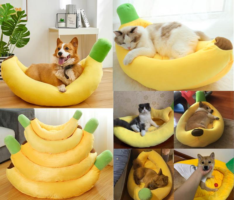 [Có size to]Nệm chuối cho chó mèo / giường ổ đệm cho chó mèo êm mịn hàng chất lượng tốt