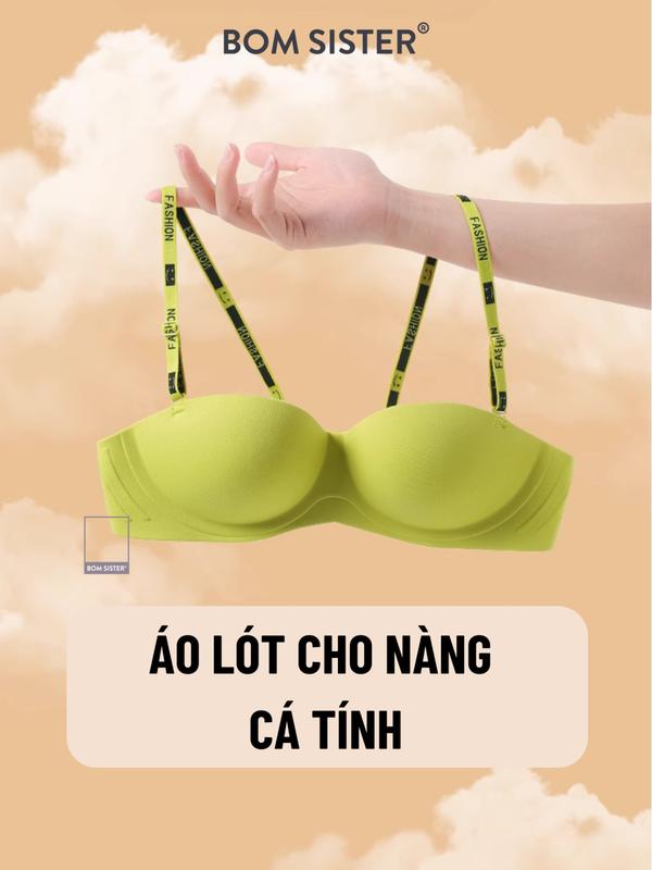 BOM Sister x Ngọc Trinh - Áo lót nữ không gọng cúp ngang, bra chất su cao cấp, mút nâng 1.9cm, thiết kế Women Summer 2024, A816 3