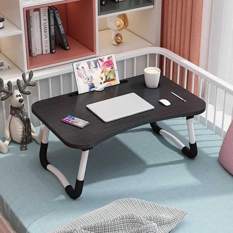Meja Lipat Belajar Kerja Foldable Table 80x40cm with Cup Slot Furniture