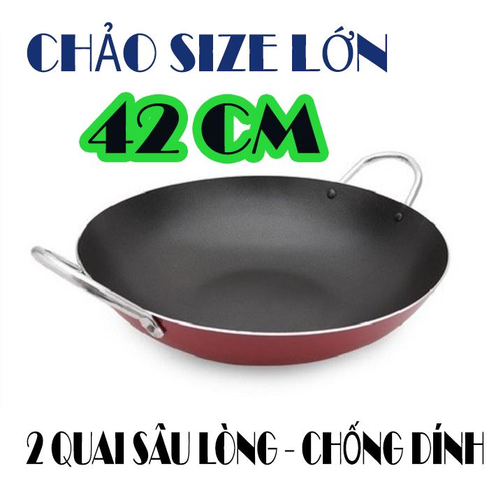 [CHẢO TO BỰ 42 CM] - Chảo chống dính 42 CM KYOFA sâu lòng 2 quai. Chảo chống dính chiên xào cho mọi nhà/nhà hàng / công ty