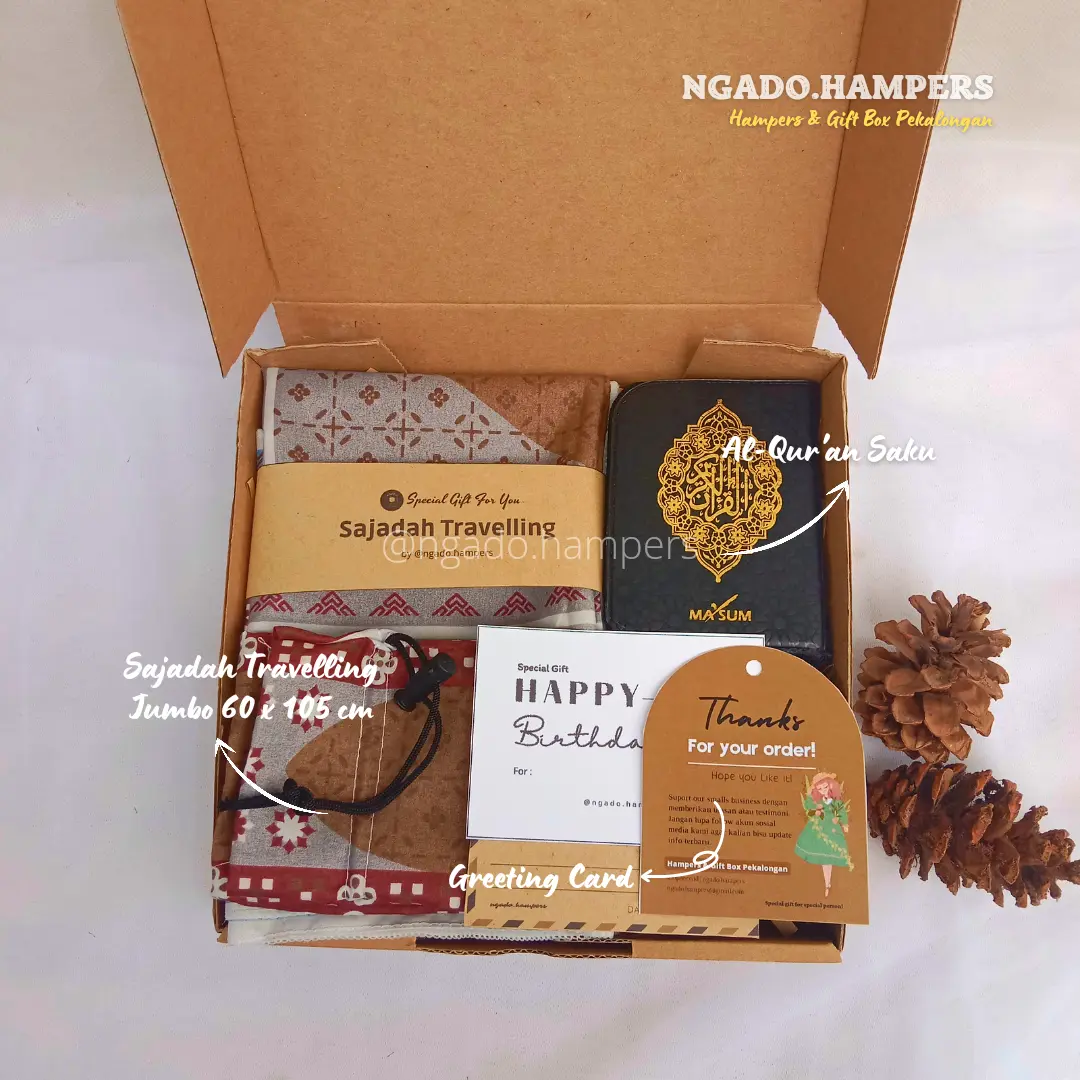 Hampers Al-Qur'an Sajadah Travelling Square Tasbih Muslim