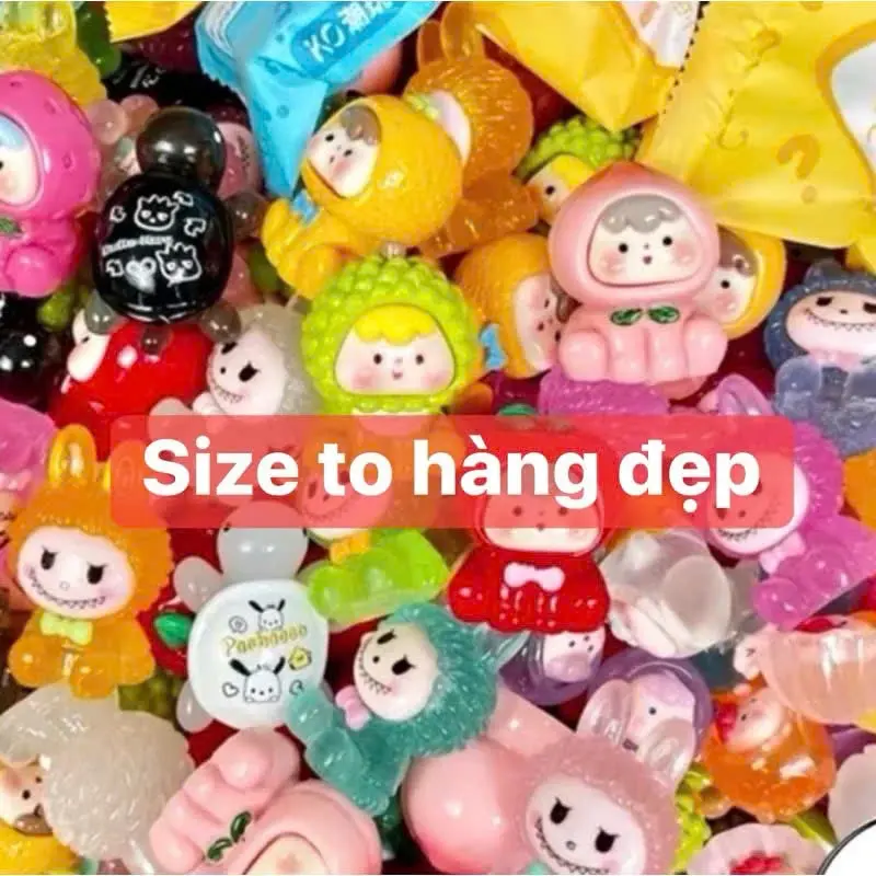 Combo 10 túi mù phát sáng tổng hợp, rùa phát sáng, túi mù moi trái cây phát, Túi mù Labubu, túi mù phát sáng giá rẻ