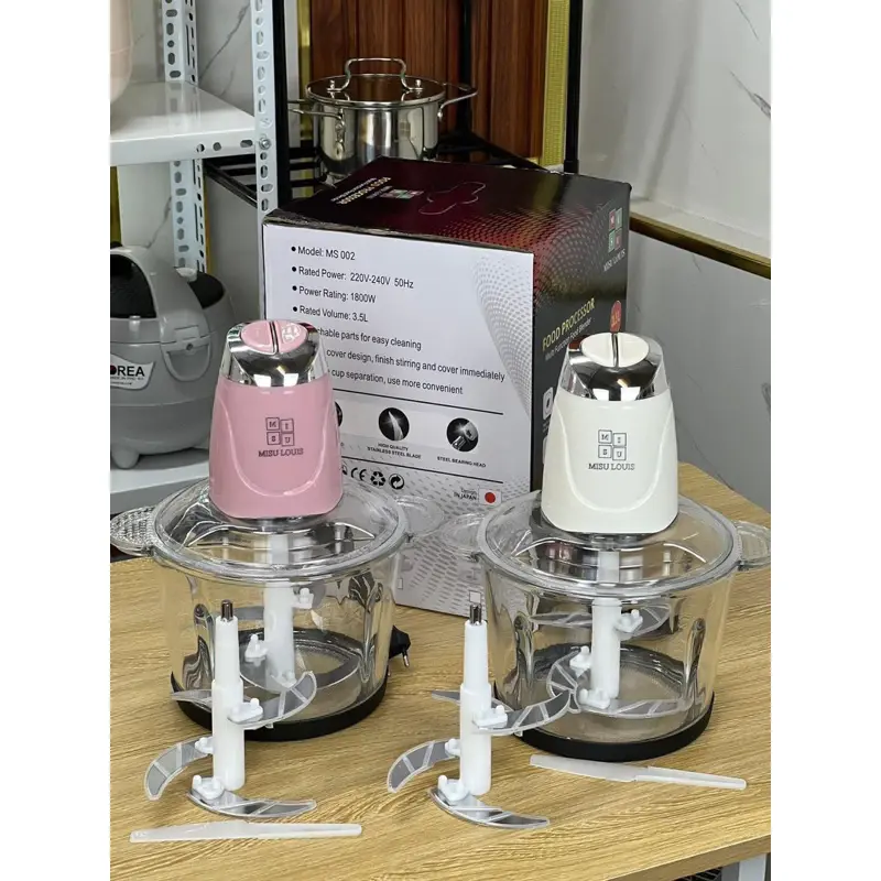 [Quà Tặng 1 Bộ dao Thay thế + 1 Cây Đánh Ruốc] + 1 Cây Đánh Trứng] Máy Xay Thuỷ Tinh Misu Louis Dung Tích Lớn 3.5L, Bảo Hành 1 Năm, Xay Đa Năng Thịt, Cua, Cá, Rau, Củ, Quả,... 8