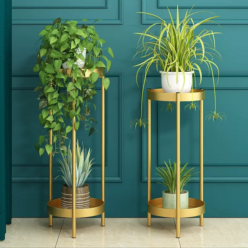Giá để hoa ban công nhiều tầng sang trọng nhẹ trong nhà phòng khách cao cấp giá để đồ đứng trên sàn củ cải xanh giá để chậu hoa mọng nước bằng sắt 3