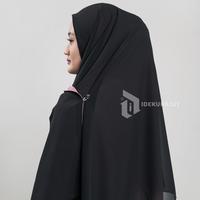 Gambar Idekurajut - Hijab Pashmina Instan Reyna Syar'i Twotone Ceruty Babydoll Premium - Black - Maroon dari idekurajut_NEW Kab. Garut 3 Tokopedia