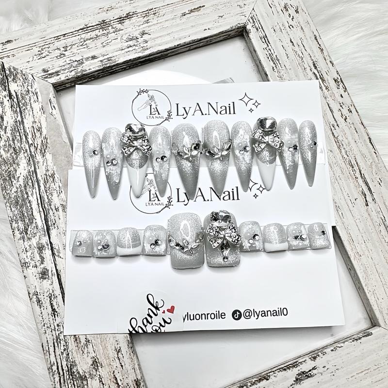 ND153 combo tay chân nailbox móng giả mắt mèo