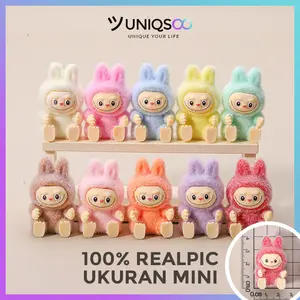 Figure Labubu Miniatur The Monster Labubu Pajangan Charm Boneka Labubu Have A Seat