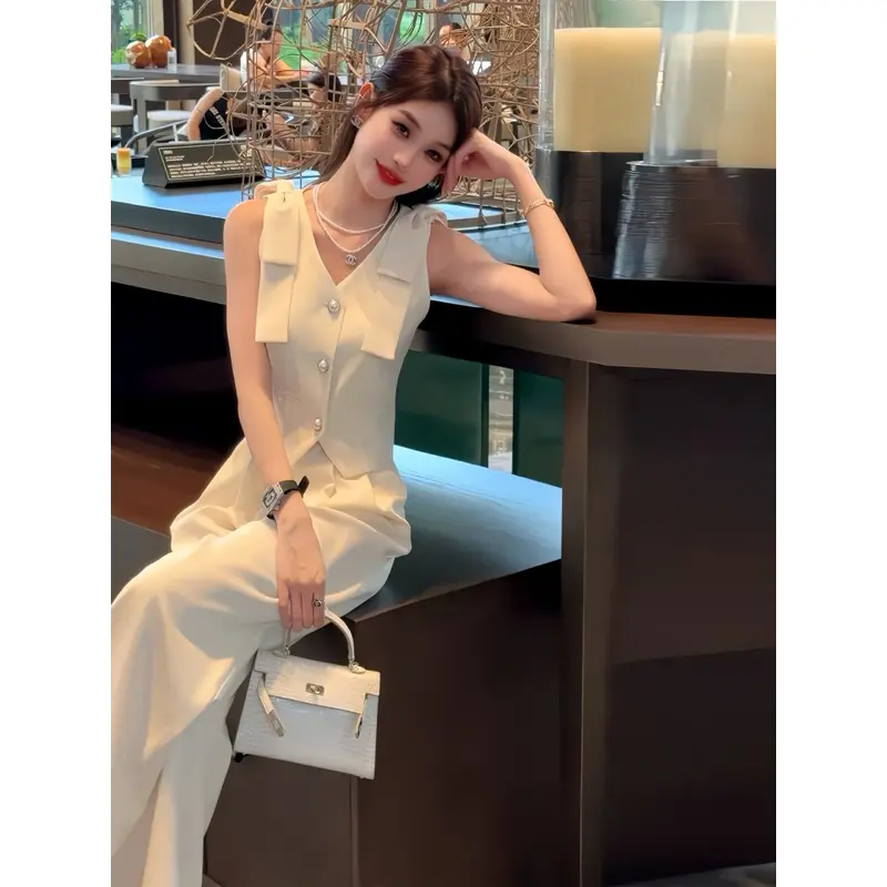 SÉT BỘ QUẦN ỐNG RỘNG ÁO GILE ĐI CHƠI, ĐI LÀM SANG CHẢNH, SÉT BỘ THỜI TRANG NỮ, SÉT THỜI TRANG CÔNG SỞ ĐẸP Nhung Ong Women 2