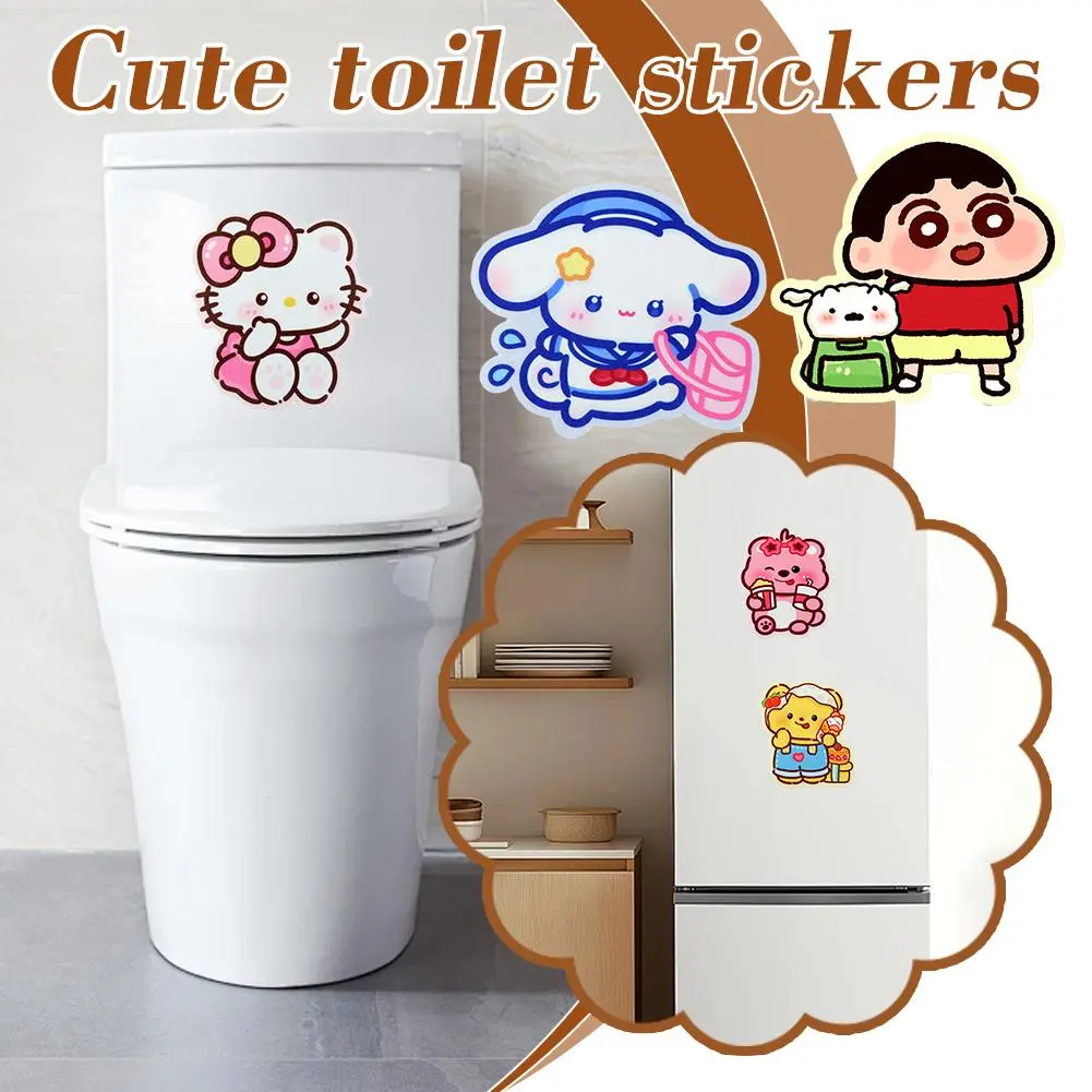 Cute Toilet Stickers Deodorant Stickers Fragrance Stickers Toilet Toilet Cartoon Felt Decorative Stickers Deodorant Toilet
