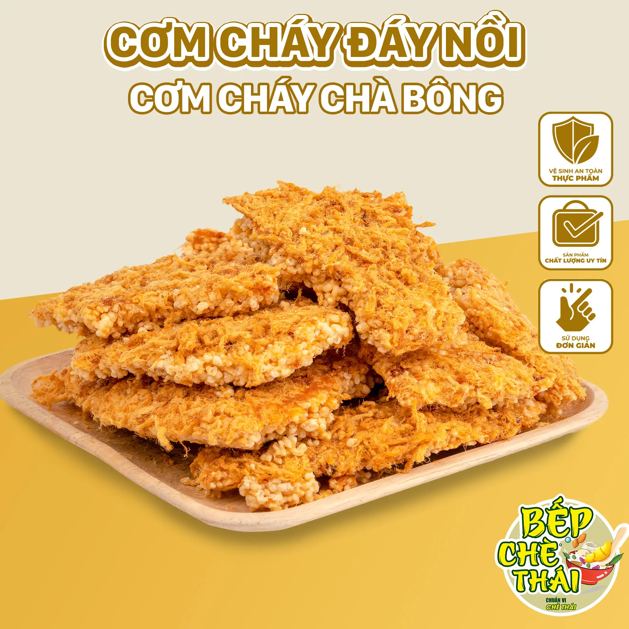 Cơm cháy siêu chà bông - cơm cháy đáy nồi - túi 200gr / 500gr  - đồ ăn vặt - bếp chè thái Snack Food Thức Ăn