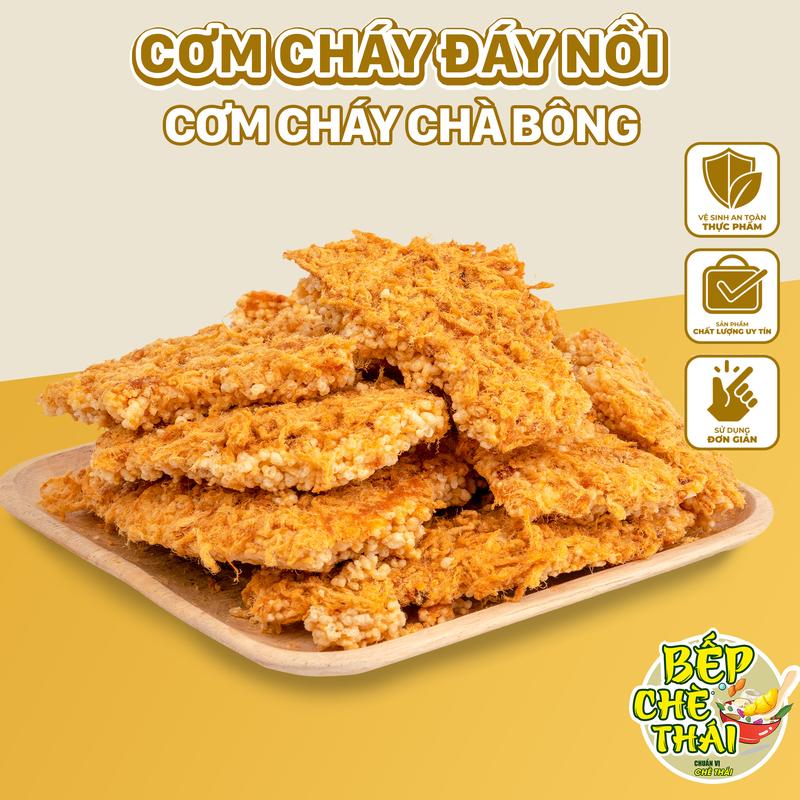 [ƯU ĐÃI] 500gr Cơm cháy đáy nồi siêu chà bông Bếp Chè Thái - Snack Ăn Vặt