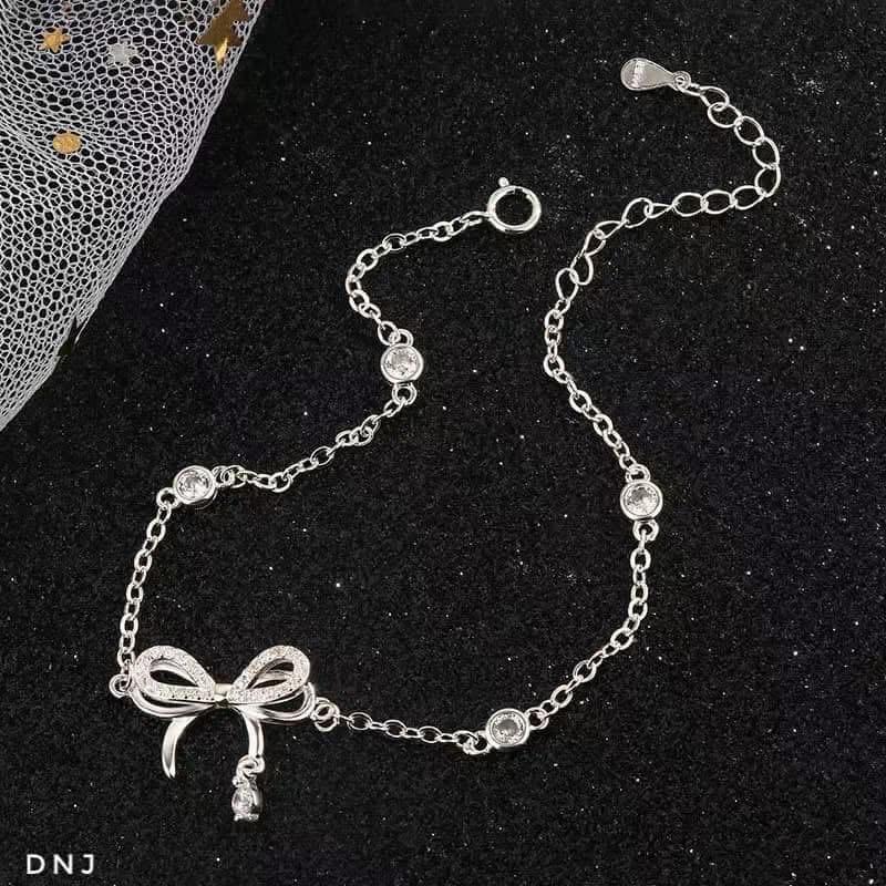 Lắc 925 Jewerly nữ đính đá đơn giản cá tính trang sức bạc Ý cao cấp ổ cao - 9N25 1
