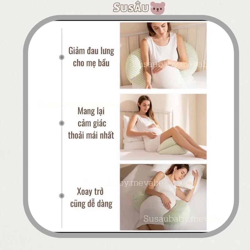 Product Introduction of Gối Bầu Cánh Tiên Sợi Tre Cao Cấp, Gối Bầu Nâng Đỡ Bụng- Giảm Đau Lưng Cho Mẹ Bầu 1