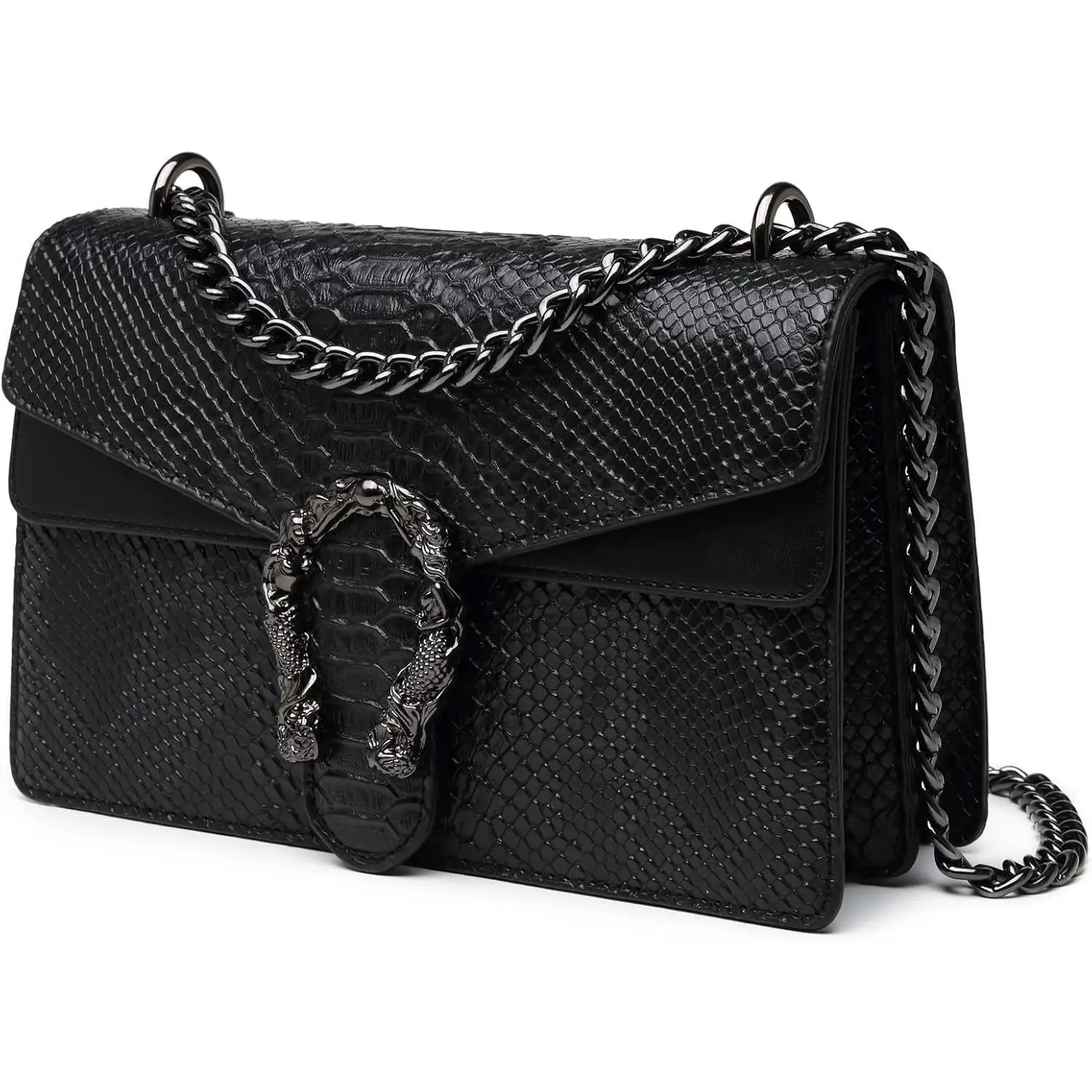 Crossbody Bags for Women - Snake Printed Clutch Purses Leather Chain Shoulder Bags Evening Handbags