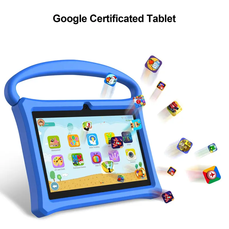 7 Inch Smart Tablet, 32G Android 13 Tablet with Silicone Protective Case & Holder, Educational Tablet, Gaming Tablet, Learning Tablet 5