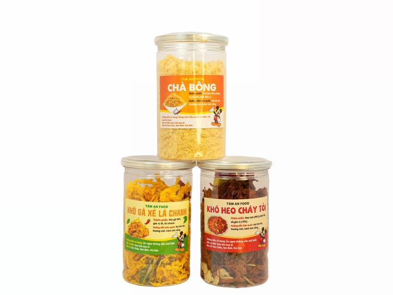  Combo 3 Hũ Khô Gà Lá Chanh - Khô Heo Cháy Tỏi - Chà Bông Heo Trọng Lượng 3 Hũ 750 Gram Food Thức Ăn Ăn Vặt Snack Chua Ăn Vặt Thức Ăn 