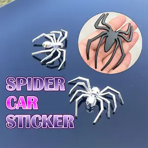 1 Buah Stiker Dekorasi Mobil Logam 3D Tahan Air, Perekat Spider Logam, Stiker Emblem Lencana Mobil untuk Mobil Universal
