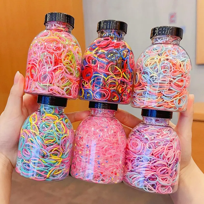 Dây Buộc Tóc Cho Trẻ Em, 1000 Chiếc, Màu Pastel Dễ Thương, Phong Cách Hàn Quốc, Scrunchie Không Gây Hại, Phụ Kiện Tóc Bé Gái Thời Trang 0