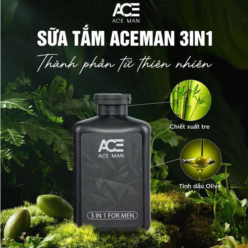 Sữa tắm nam 3 in 1 ACEMAN 320ML tắm gội toàn thân cho nam giới sữa tắm nước hoa thơm lâu mùi hương nam tính quyến rũ Dưỡng Thể 